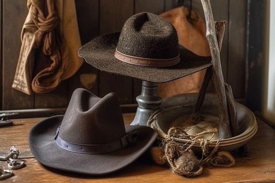 Indiana Jones' hat on a desk.