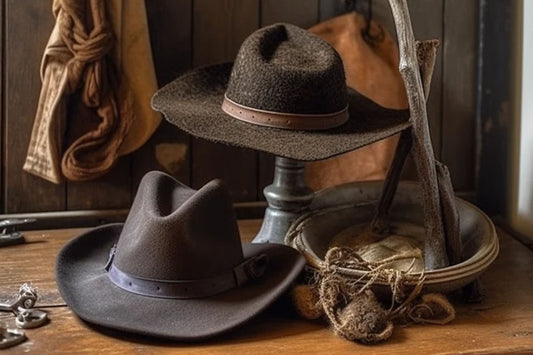 Indiana Jones' hat on a desk.